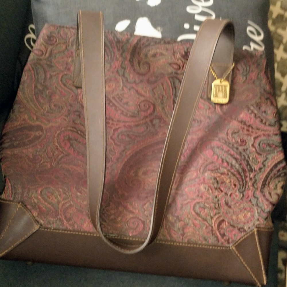 Relic Paisley Shoulder Bag in Brown and Red